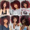 Nxy perruques Linghang cheveux courts Afro crépus bouclés avec Bang pour les femmes noires africain synthétique Omber Gluele Coplay dégradé 220528