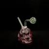 3.5 inch Double-sided skull Glass water pipe bubble oil burner hookah dab rig bongs