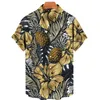 Camisas masculinas camisas havaianas estampa de frutas mangas curtas Padrão de abacaxi tops casual moda masculina verão camisa solta 220527