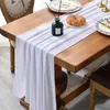 Long Chiffon Luxury Solid Color Table Runner For Wedding Party Christmas Banquets Bridal Home Arches Cake Decoration 220615