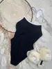 El más nuevo traje de baño dividido Conjunto de bikini sólido Trajes de baño de nailon roscado Cintura alta con almohadillas Traje de baño para mujer Ropa de playa de verano Color blanco negro