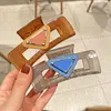 Delicate Metal Triangle Grip Clips Transparent Acrylic Pure Color Barrettes Women Hair Grab Clip Decoration