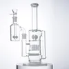 12 pouces Champignon Cross Percolator Hookahs Inline Perc Bongs 18mm Joint Femelle Tuyau D'eau Arroseur Huile Dab Rigs 5mm D'épaisseur Bongs En Verre Avec Cendrier Et Bol