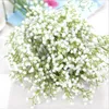 装飾的な花の花輪人工白いジプソフィラウェディングプラントブライダルアクセサリーホーム装飾用のクリアランス花瓶スクラップブッキングデコラ