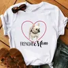 Kawaii Yorkie Mom Graphic Tee Print T-shirt Frauen Hund Liebhaber Blume Femme Harajuku Shirt Sommer Tops Mode T Weibliche