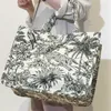 Lyxdesigner handväska för kvinnor axelväska högkvalitativ jacquard broderi varumärke shopper strand med korta handtag tygväskor 27557105