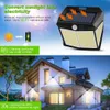 Utomhus Solar Light 412 LED Motion Sensor Ljus Vattentät solljus Powered 3 Mode Street Wall Lamp för Garden Patio Dekoration