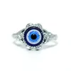 whole 50pcs blue Devil's eye alloy rings mix charm punk goth gift Turkish eye women men jewelry298S