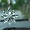 İç dekorasyonlar araba kolye şeffaf kristal kar taneleri dekorasyon süspansiyon süsleri kar tanesi asılı trim Noel hediyeleri