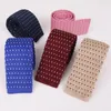 Bow Ties Knit 5,5 cm płaskie krawat męskie z nowoczesną wełnianą żakardową gwiazdą kropkę chude prezenty dla mężczyzn odzież