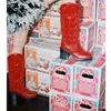 プラットフォームチャンキーウエスタンミッドカーフの女性用ブーツハイヒール刺繍四角いつま先がファッションカウガールカウボーイブーツ女性220725