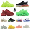 Designers Casual Shoes Triple S Clear Sole Paris 17Fw Sneakers Old Dad Men Women Platform Large Black Pink Red Neon Green Crystal Sports