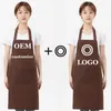 OEM Custom Design Black Unisex Waiter Cooking Restaurant med ficktryck Män och förkläden för Woman Factory Wholesale 220608