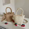 Borse a tracolla per tessitura di paglia per le donne Borsa a tracolla per donna di marca di moda estiva piccola patta Borsa per donna nuova Totes Borsa da spiaggia femminile al mare G220531