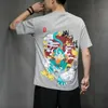 Camisetas para hombres Men manga corta impresión de verano Floral chino abrigo gran tamaño 3xl 4xl 5xl casual chaqueta casual tops camisas de camisa