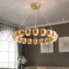 Modern design rund boll hängsmycke lampor LED ljuskrona för matsal vardagsrum kök guld / krom hängande lampa