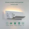 Applique Murale Multifonctionnelle Lumière Ambiance Éclairage Lecture Usb Charge Sans Fil StorageWall