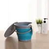 Compappible Plastic Bucket Foldbar rund badkar f￶r husreng￶ring av utrymme som sparar utomhusvattenpotten f￶r tr￤dg￥rd eller camping b￤rbar fiskevatten hink 1222930