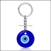 Portachiavi Gioielli Turchi Evil Blue Eye Portachiavi Anello per auto Amet Portafortuna Ciondolo appeso Jewerly Drop Delivery Jjc5W