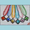 Pendentif Colliers Pendentifs Bijoux De Mode 6 Couleur À La Main Murano Murano Verre Mélange Dans Le Carré Spin Flow Dhvns