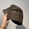 L Brown Bucket Hat Fashion Digner Fisher Leather Buckets Hats Baseball Caps For Men wo Beanie Casquett Patchwork High Quality Sunh304G Olfkm