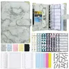 Kladblokken PU Leather Binder Budget Planner Organizer met vellen Zipper -zakken Categorie Stickers besparen Cash Envelopes Systemnotepads