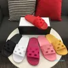 2022 Fashion Luxe Sports Rubber Slide Sandals Flats Slippers Bippers with Cut Out Logo Moded Box