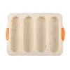 4-slot Open Silicone Bread Mold Non-Stick Bread-Silicone Mould French Baguette Mold-Baking Pans For Kitchen Baking Tool