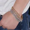 Chaînes 10mm de large Micro pavé CZ pierre Bling glacé géométrique losange chaîne cubaine bracelets pour hommes Hip Hop rappeur bijoux chaînes Cha