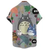 Homens Camisetas Homens Camisetas Miyazaki Hayao Meu Vizinho Totoro Camisa Masculina 3D Gato Bonito Máscara Sem Rosto Casual Verão 335u