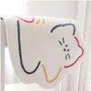 Tapetes carpepe japonês estilo japonês berço de vento de porta no chão no desenho animado, padrão de gatinho, cama branca lavada cama de quarto