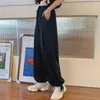 Houzhou Gray Jogger Summer Korean Fashion Splupy Dresy High Waist Solid Color Streetwear Loose Casual Sports Spodnie Kobieta 220325