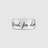 Trend designer brev ringar mode par hj￤rtan ring lyx pl￤tering silver gravering m￤n kvinnor ring varum￤rke smycken