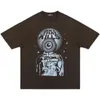 2023 T-shirts Mode T-shirts Galeries Depts Eye Print T-shirts Joint Designer Tshirt Vintage De Wash Lâche Col Rond Chemises Courtes 99P7