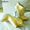 Sorbern Aangepaste enkellaarsjes voor vrouwen Real Image Metal Thin Heels 18cm Side Zipper Unisex Party