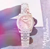 Popular pequeno prata de cor rosa diamantes anel mulheres assistir 31mm Mecânico Movimento de precisão automática 904L Aço inoxidável autow9088664