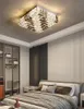 LED zilver rechthoekig vierkante kristal kroonluchters plafondlamp post modern Cleargrey kristallen slaapkamer licht warme woonkamer armatuur