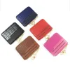 Style coréen femmes Mini portefeuille en cuir PU léger porte-cartes fin sac à main fermeture éclair femme argent pièce multi-carte carte organisateur étui