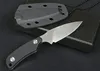 Nouvelle Arrivée Petite State Survival Couteau droit 7Cr13Mov Lame Satin Full Tang Black G10 poignée des couteaux de chasse en plein air avec kydex