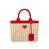 Borsa da spiaggia stile borsa intrecciata in rattan a mano da donna vacanza al mare 220301