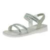 Kobiety kryształowe dhinestones damskie sandały flip flop wąski płaski 2024 Summer mody Bling Buty obuwia 83859 60946 83911 69873