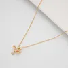 Jaeeyin 2022 Chegadas Moda Doce rosa Estrela Estrela Lua Color Gold Clavicle Chain Namorada Garda de aniversário Lucky Stone Chokers