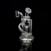 18cm Height Recycler Oil Rigs Bubbler Hookahs Rainbow Glass Water Bongs Smoke Pipe With 10mm banger