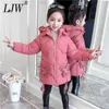 2021 Mädchen neue koreanische und ausländische Jacke Kinder Kinder Down Cotton gestängelte Jacke Mädchen mittel- und langer Baby Baumwolle gefüttert Jac J220718