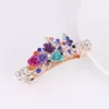 Fashion Crystal Floral Barrettes Hairpin Girl Ladies Hairwear Jewelry For Women Rhinestone Alloy Party Leaf Hair Clips