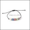 Beaded Strands Colorf Lava Stone P￤rlor Strand Armband Lover Par Friendship Armband Justerbart rep Essential Oil Diff Yydhome Dhpen