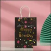Gift Wrap Handbag Kids Favors Boy Girl Balloon Party Supplies Baby Shower Paper Bags Happy Birthday Cartoon Candy Bag Drop Delivery 2021 Eve