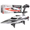 HJ806 RC bateau 2.4Ghz 35 km/h haute vitesse télécommande bateau de course eau hors-bord avec système de refroidissement par eau enfants modèle jouets