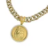 Colares de pingentes Karopel Gold Color 18Quothiphop Chain Colar para homens Mulheres Big Jesus Penddant Out Miami Cuba Gift Jewelry6452284