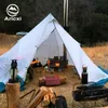 Aricxi 5 person ultralight utomhus camping teepee 20d silnylon pyramid tält stort stavlöst tält backpacking vandring tält 220530